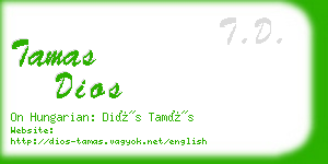 tamas dios business card